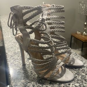 New Light grey suede heels